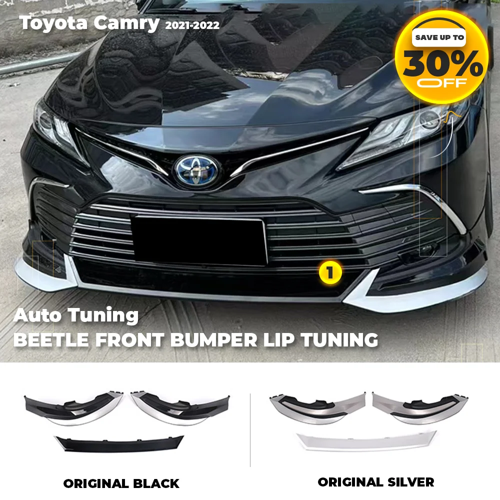 

For Toyota Camry L LE XLE 2021-2023 Body Kit Beetle Sport Front Bumper Lip Facelift Spoiler Origianl Color Auto Accessories