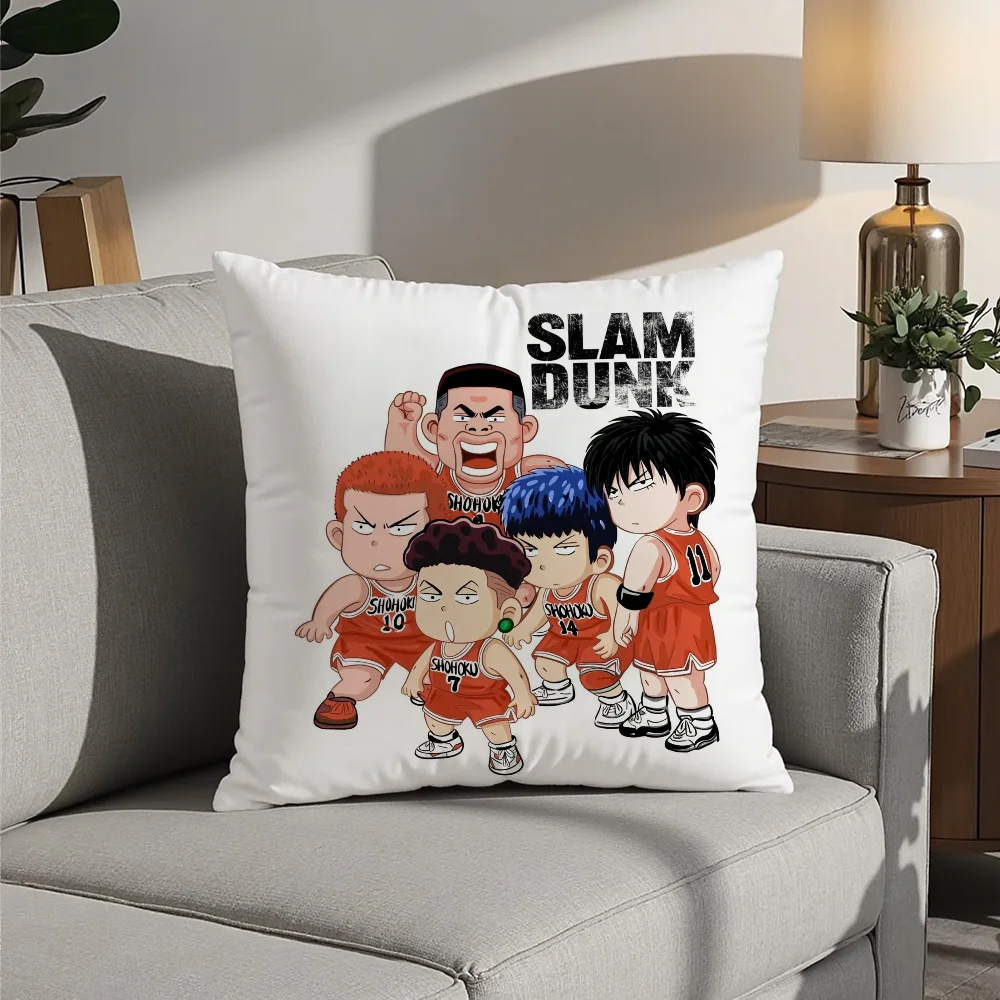 

S-Slam Dunk Anime Cute Pillow Case Plush Fabric Soft Pillowcase Double Sided Print Cushion Cover Household Gifts