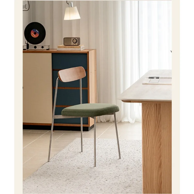 Furniture Wiener dining chair, solid wood fabric soft bag chair, home dining room back chair