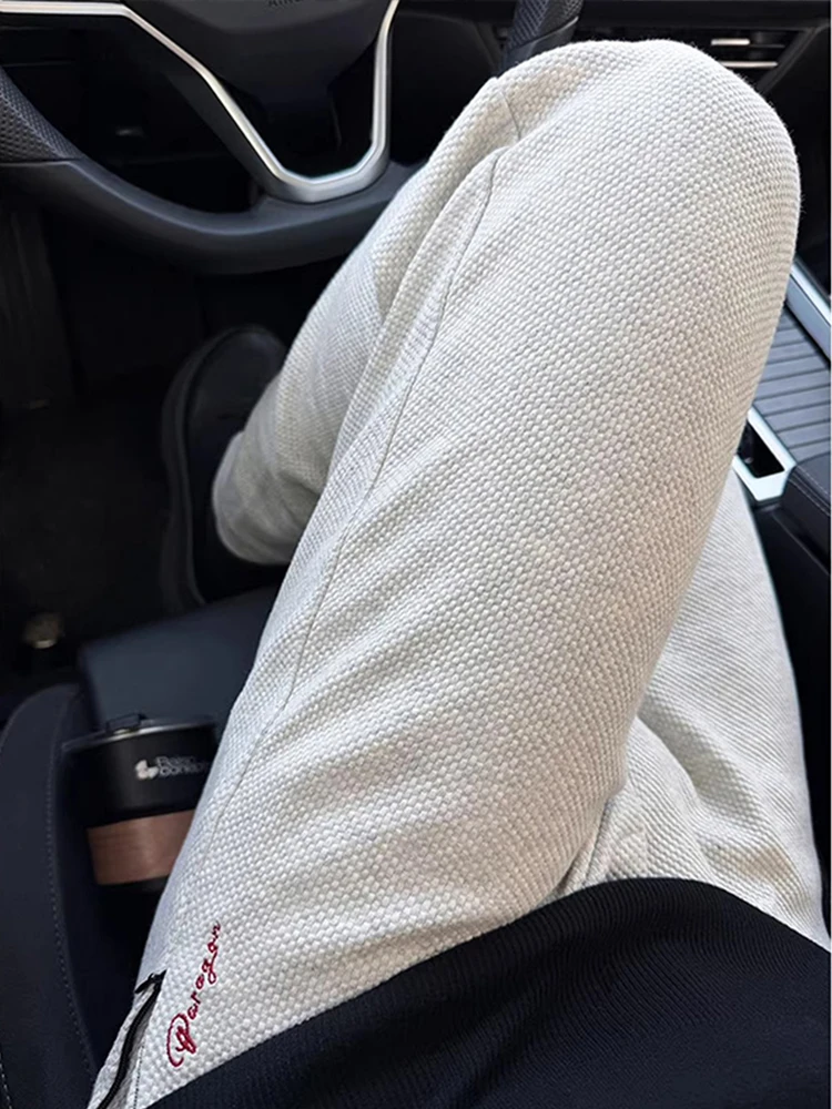 

Light Grey Honeycomb Red Label Men's Casual Pants Spring Season Straight Leg American Style Heavyweight Sport Sweatpants