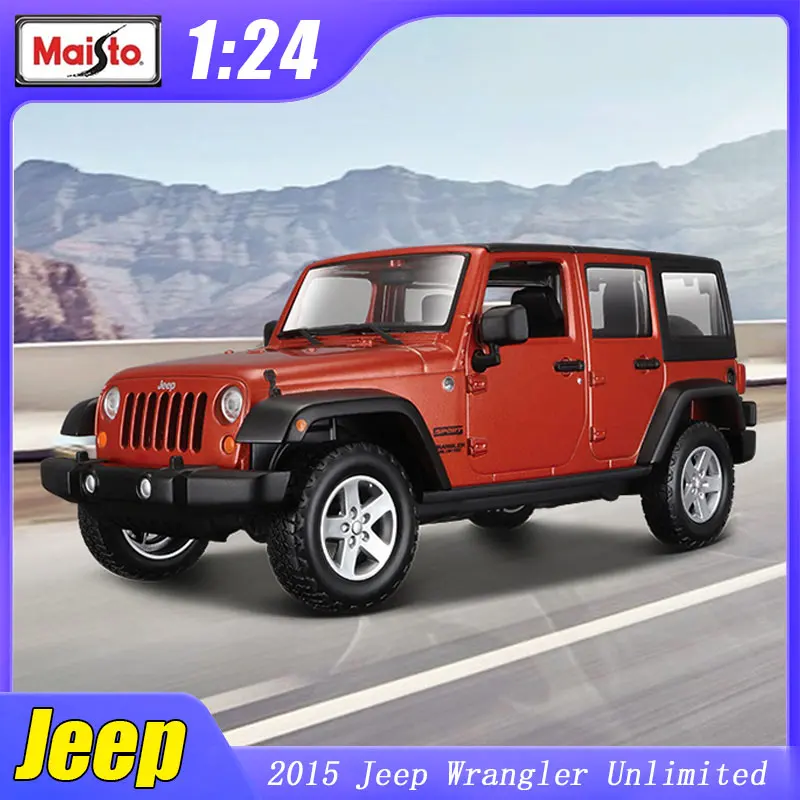 

1:24 Maisto 2015 Jeep Wrangler Unlimited Model Car Diecast Edition Alloy Vehicle Toy Collection Ornaments Kids Christmas Gift