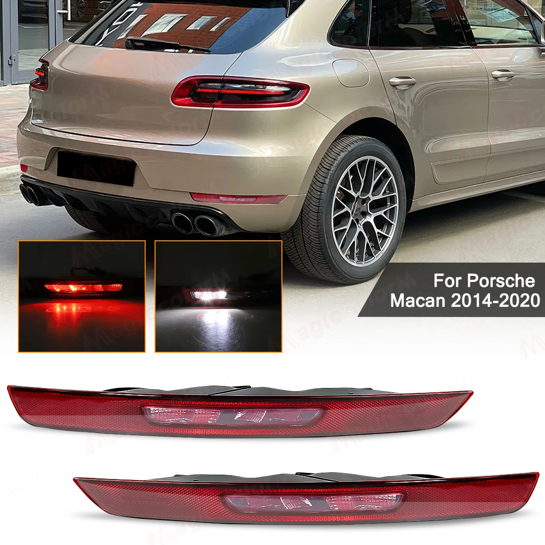 

Tail Lamp For Porsche Macan 2014-2020 Rear Bumper Light Reflector Turn Signal Lamp Warning Tail Lights 95B945725J 95B945726J