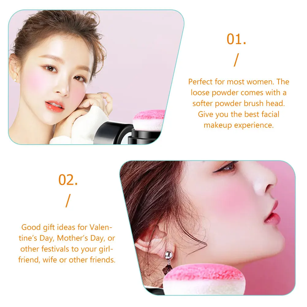 ポータブルルースパウダーブラッシュ、ソフトブラシヘッド仕上げ、軽いメイクから濃いメイクまで対応、女性用コンパクトフェイスブラッシュ