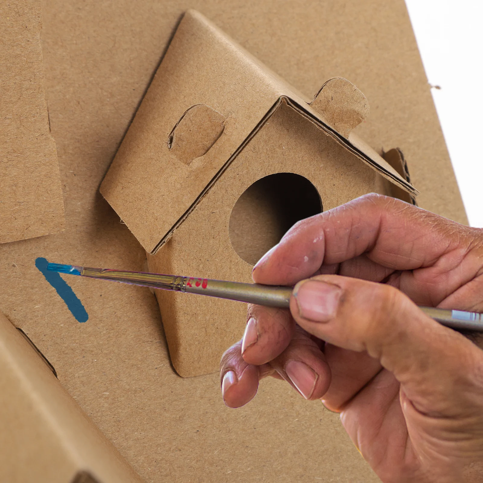 

2 Pcs Cardboard House Color Castle Paintsble Castles to Mini Houses Paper Draw Kids Toys