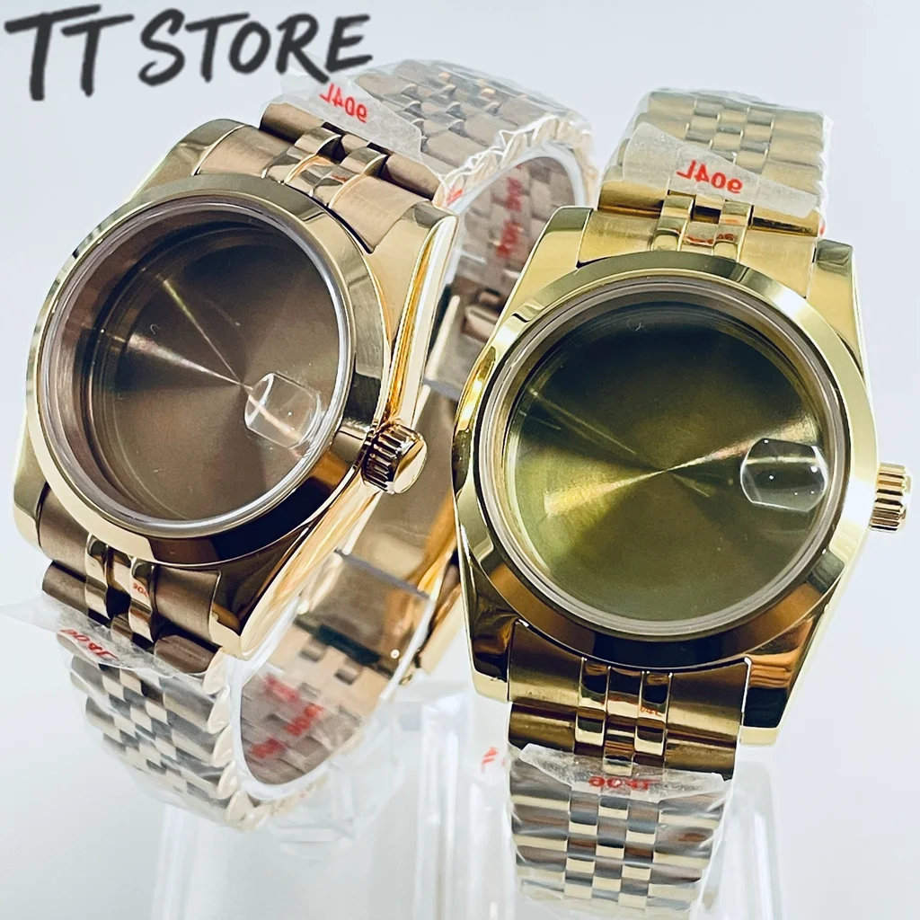 

36 мм 40 мм Золотая Роза NH34 NH35 NH36 NH38 NH39 NH70 NH72 ETA2824 PT5000 Корпус для часов Топ Водонепроницаемый сапфировый Crysta