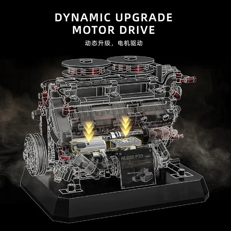 새로운 95008 1236개 MOC 테크니컬 전기 타이거 탱크 엔진 블록 조립 모델 장난감 어린이 선물 세트