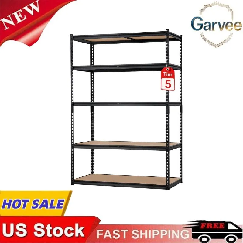 

Industrial 5-Shelf Storage Rack, 48"L x 24"W x 72"H, 2500 LBS Capacity, Adjustab