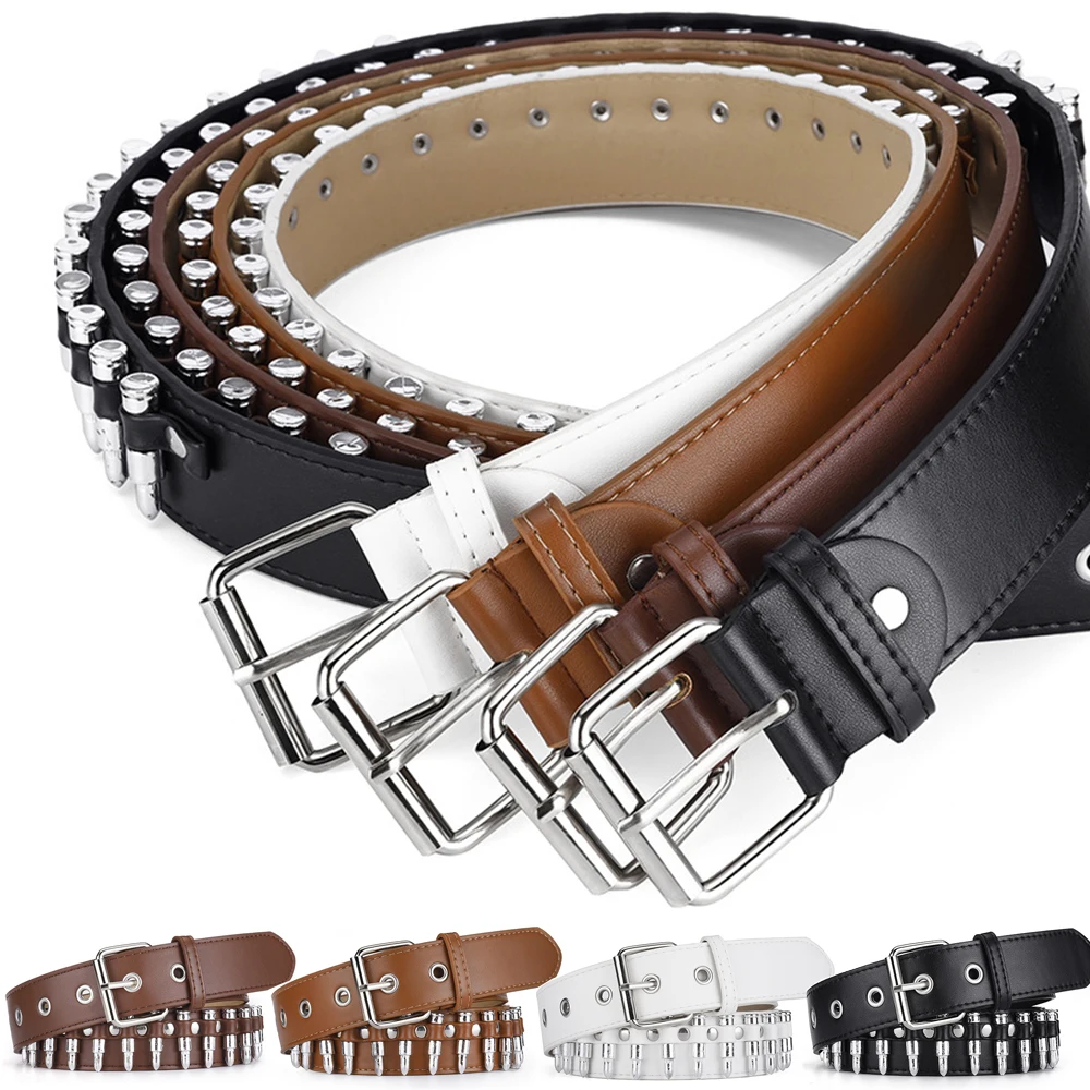 

Women's Belt Fashion Punk Wide Belt PU Leather Hollow Rivet Belt Men Punk Rock Wild Adjustable Young Trend Unisex Belt Y2K