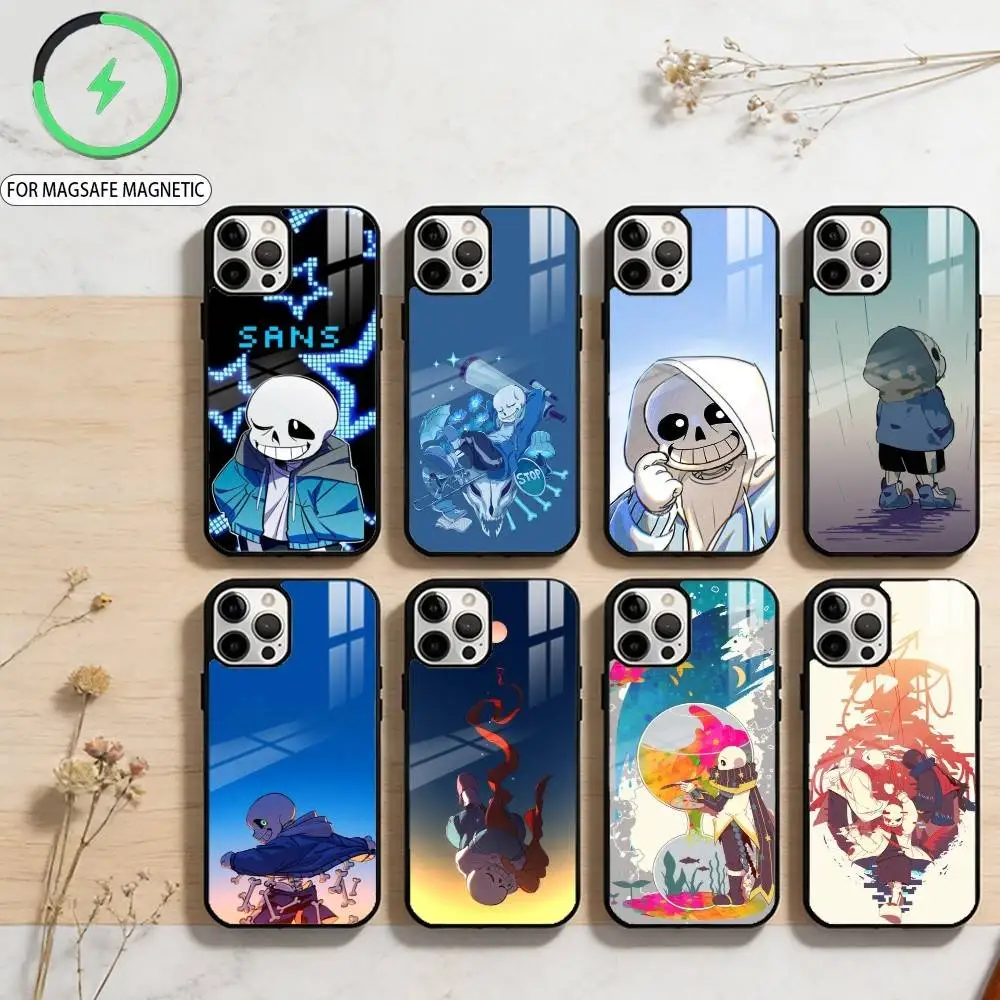 

U-Undertale Sans Phone Case For iPhone17,16,15,14,13,12,11 Plus,Pro Max Magnetic For Magsafe Wireless Charging