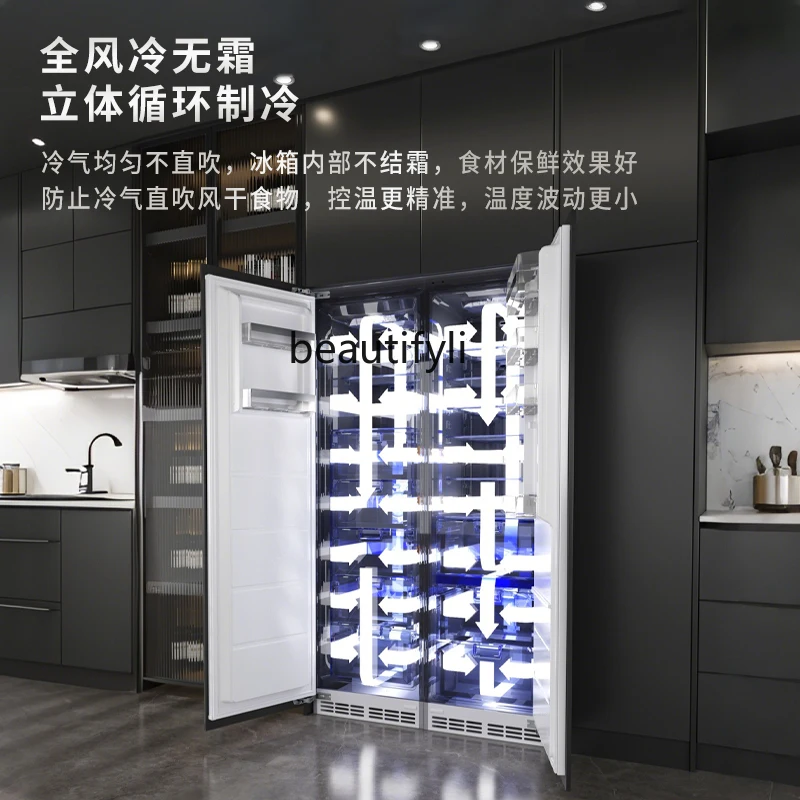 ثلاجة مدمجة بالكامل رفيعة للغاية مدمجة ضمن خزانة مخفية 600 مم مدمجة بدون مدمجة