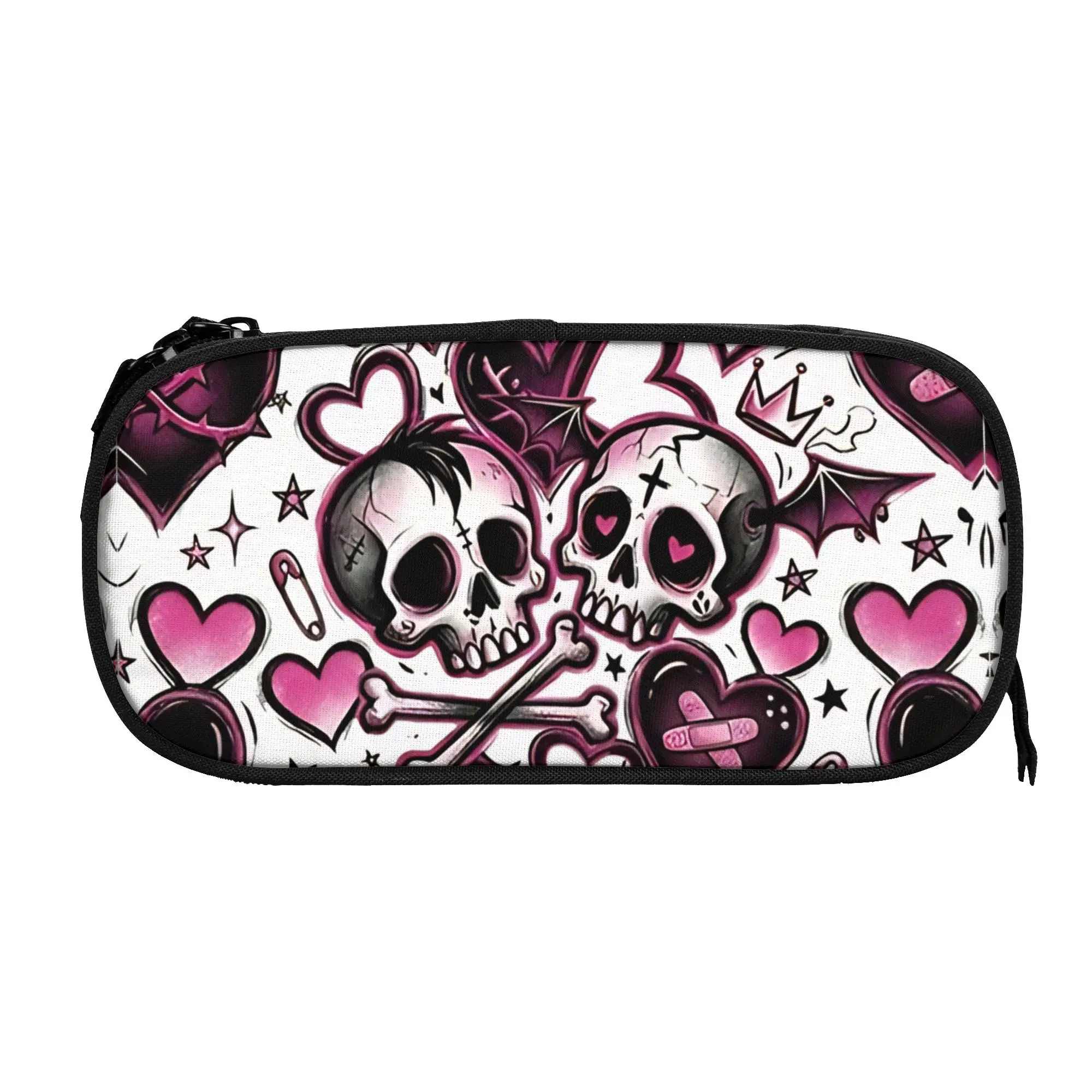 

1 piece Lightweight emo y2k Pencil Case Teen Pen Bag Skull School Pencil Pouch