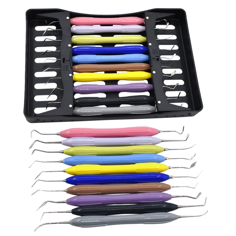 

10pc/set Dental Composite Material Dental Filling Instruments Resin Filler Kit Silicone Handle