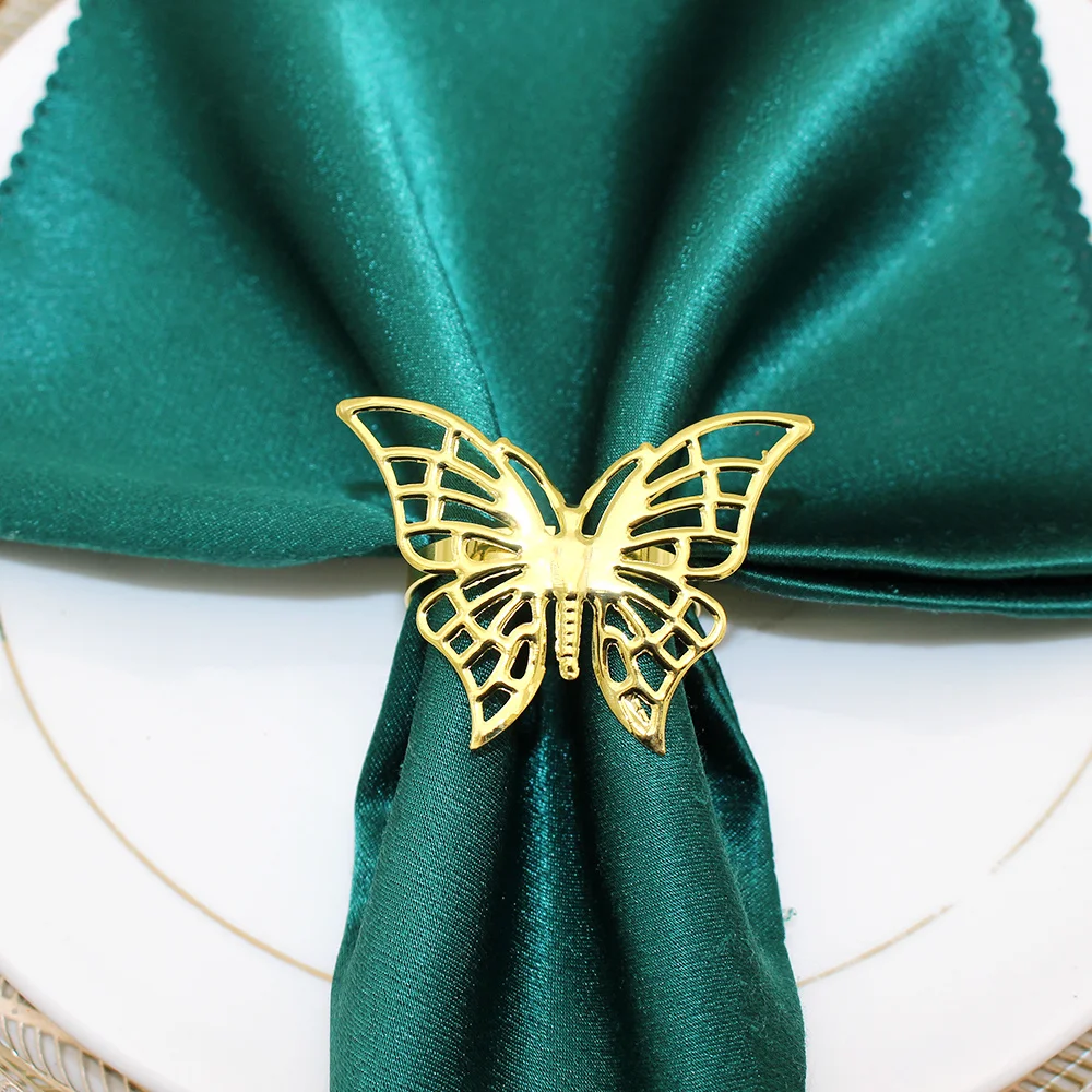 6Pcs Butterfly Napkin Rings Gold Napkin Rings Holders for Table Decor Wedding Anniversary Valentine's Day Party HWM99