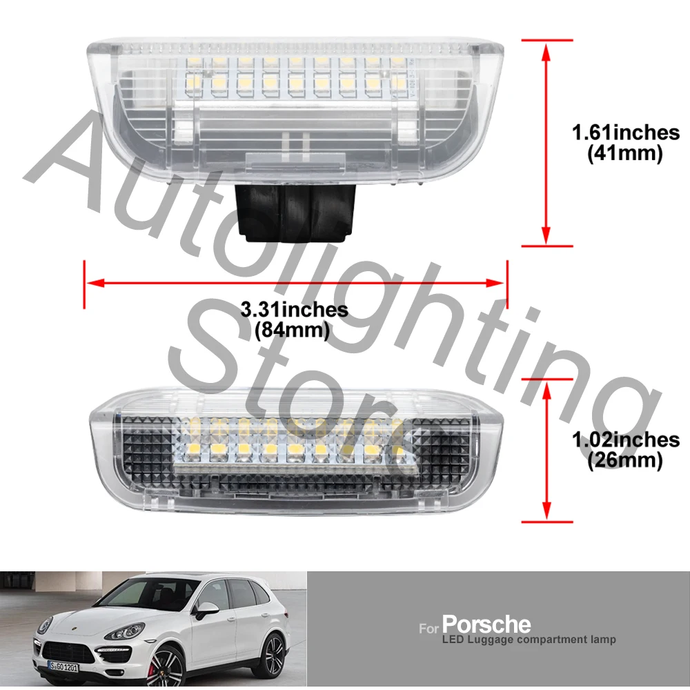 2Pc For Porsche Cayenne 970 Panamera 2011-2016 LED 트렁크 부츠 램프 컴 파트먼트 라이트 인테리어 쿠폰 수하물 천장 조명 썸네일 4