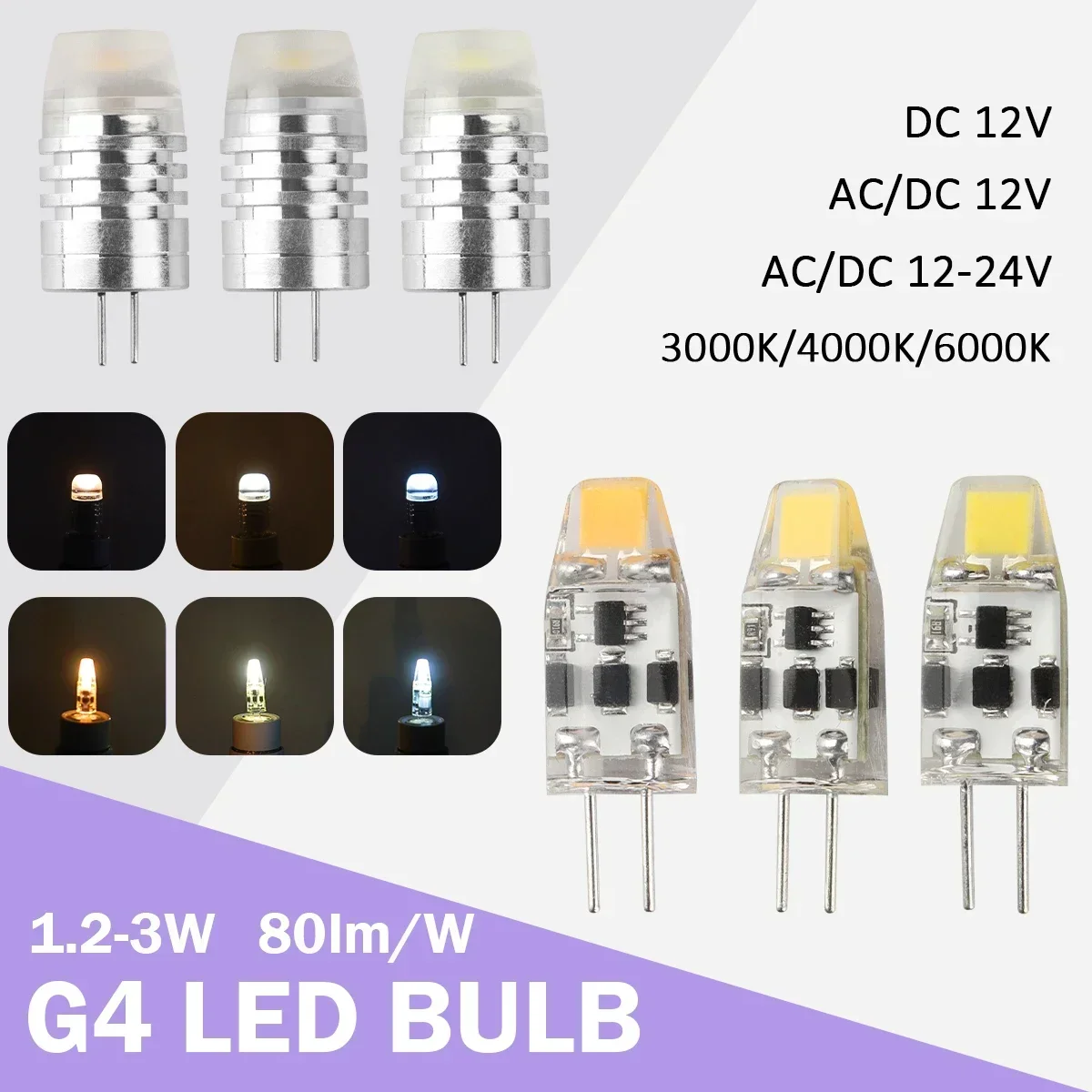 

3pcs Lampada LED Lamp G4 3W 2W 1.5W 12V AC DC 12V Bulb G4 SMD2835 Spotligh Replace Halogen Lamp Chandelier Lamparas Bombillas