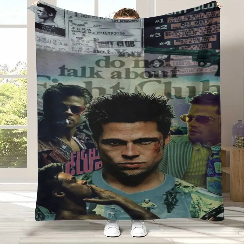 Classic Fight Club Movie Soft Flannel Throw Blanket,Cozy Warm Blanket for Bed,Sofa,Living Room,Picnic,Camping,Home Decor,Gift