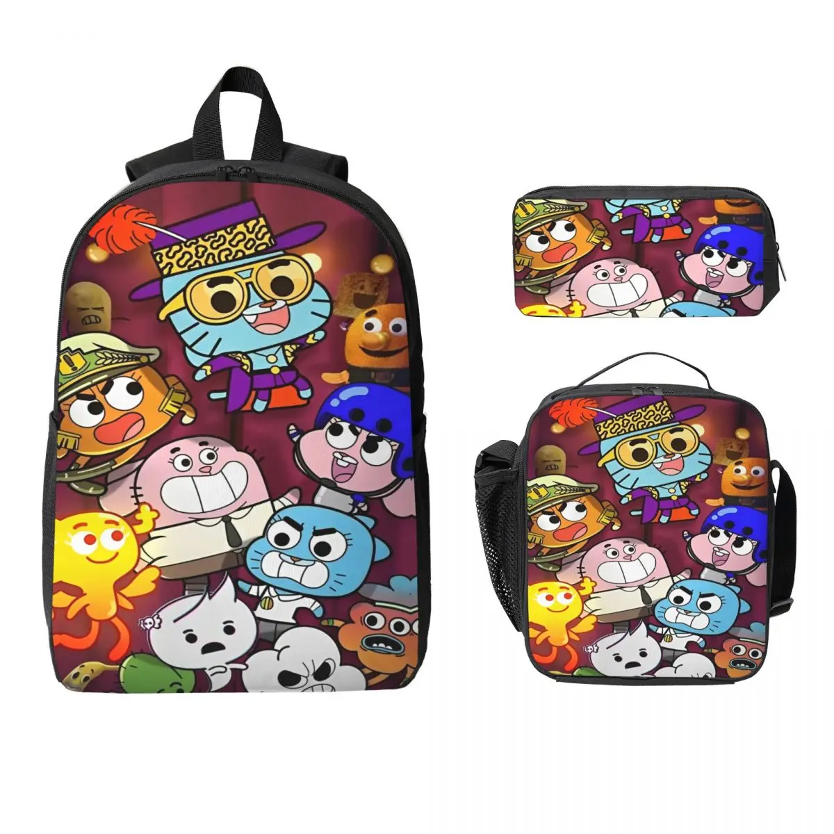 

Набор рюкзаков The Amazing World Of Gumball для девочек и мальчиков, пеналы, наборы сумок для книг с ланч-бокс для школьников, рюкзак