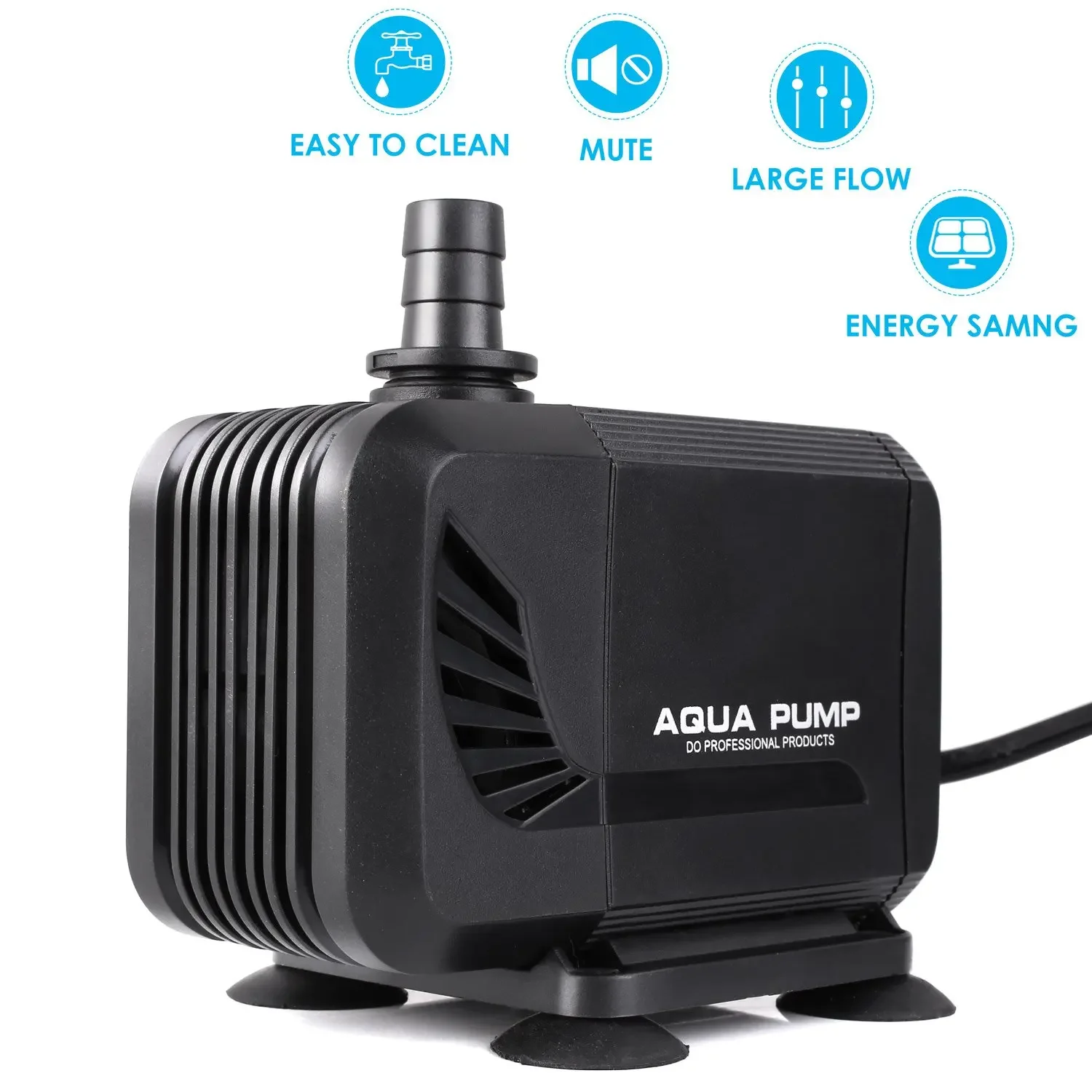 Pompa per fontana, pompa ad acqua sommergibile da 15 W 1500 L/H e 40 W 3000 L/H, pompa per fontana da esterno con cavo di alimentazione da 2,3 m, 3 ugelli