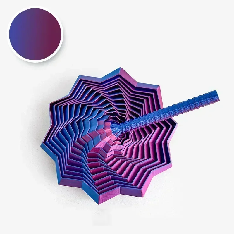 3D-Gedrucktes Erweitertes Sensorisches Fidget-Stern-Modell Visuelle Illusion Sechseckige Wirbelnde Spiral-Ornamente Stressabbau-Brettspiel-Spielzeug – Detail 16