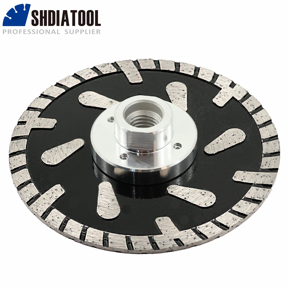 Imagem -03 - Shdiatool-disco de Lâmina de Serra de Diamante M14 ou 11 Flange Corte Prensado a Quente Tijolo de Concreto Alvenaria Granito Placa de Mármore 1pc