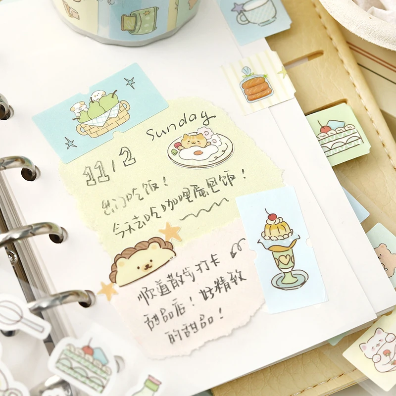 Taśma do wycinania w stylu Cute, seria Happiness Roaming, 40 mm * 3 m, urocze zwierzęta i kwiaty, do scrapbookingu DIY, estetyczne naklejki papiernicze.