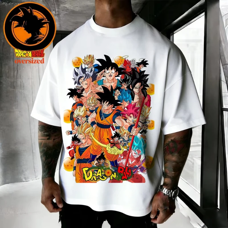 

2026 Summer Dragon Ball Compilations Retro High-quality Cotton Men's T-shirts Super Unisex Children's Casual Short Sleeves