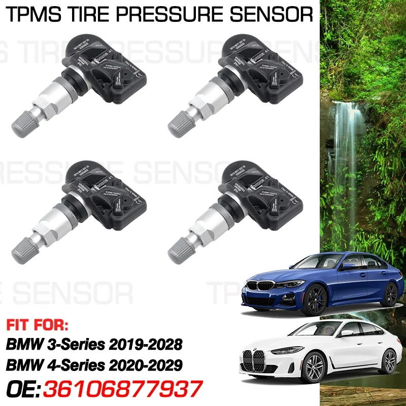 

4PCS Tpms 433MHz Tire Pressure Sensor For BMW 3 Series G20 2019-2028 BMW 4 Series G22 2020-2029 36106877937 6877937 6877936-04