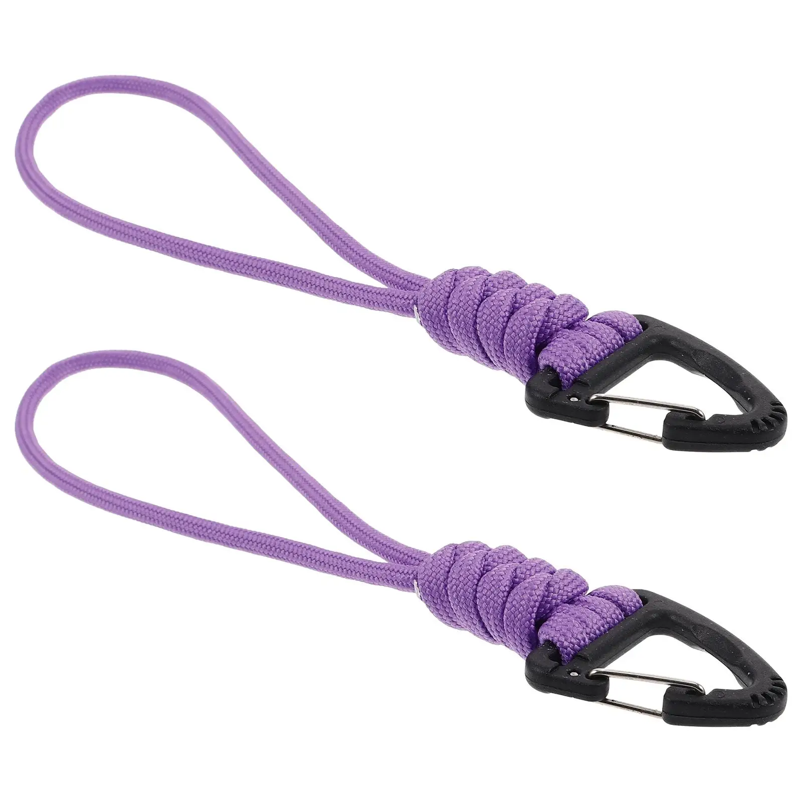 

2 Pcs Anti-loss Carabiner Lanyard Keychain Polyester Double Clip Bag Hanging Camping Hiking Survival Gear Triangle Hook