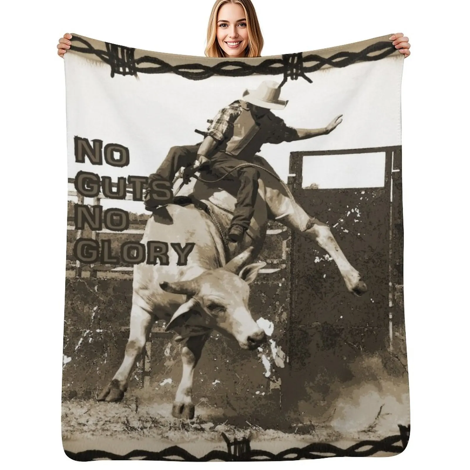 BULL RIDER, RODEO QUOTES ART AND DESIGNS, rodeo apparel, Throw Blanket Cozy Warm Blanket for Bed Room Decor