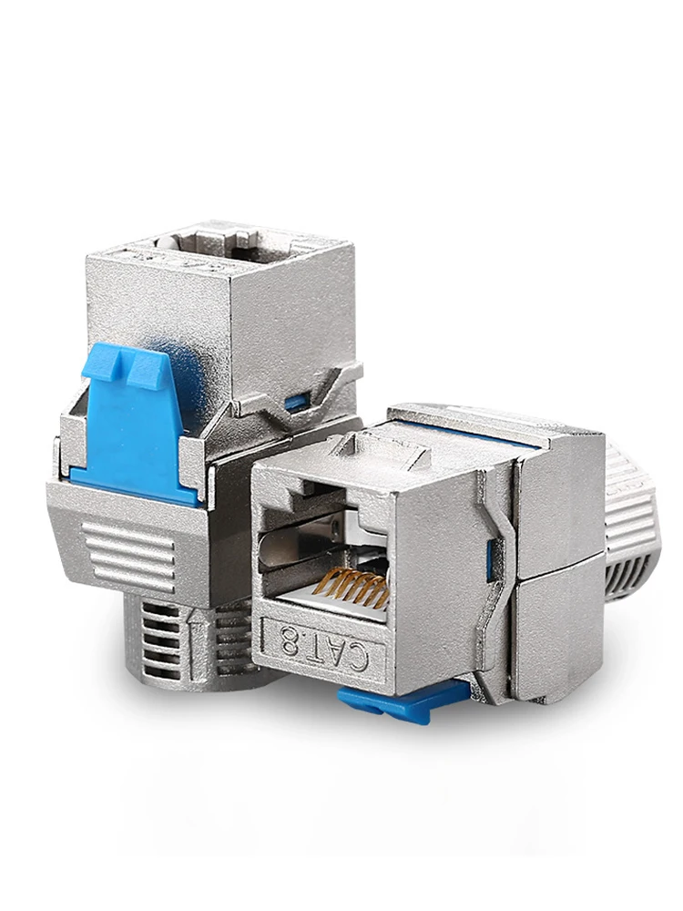 ZoeRax Gniazdo Keystone Cat6a Cat7 Cat8, Moduł RJ45 STP Bez Użycia Narzędzi, Ze Stopu Cynku, Ekranowany Adapter Keystone, 40 Gigabit — zdjęcie 2