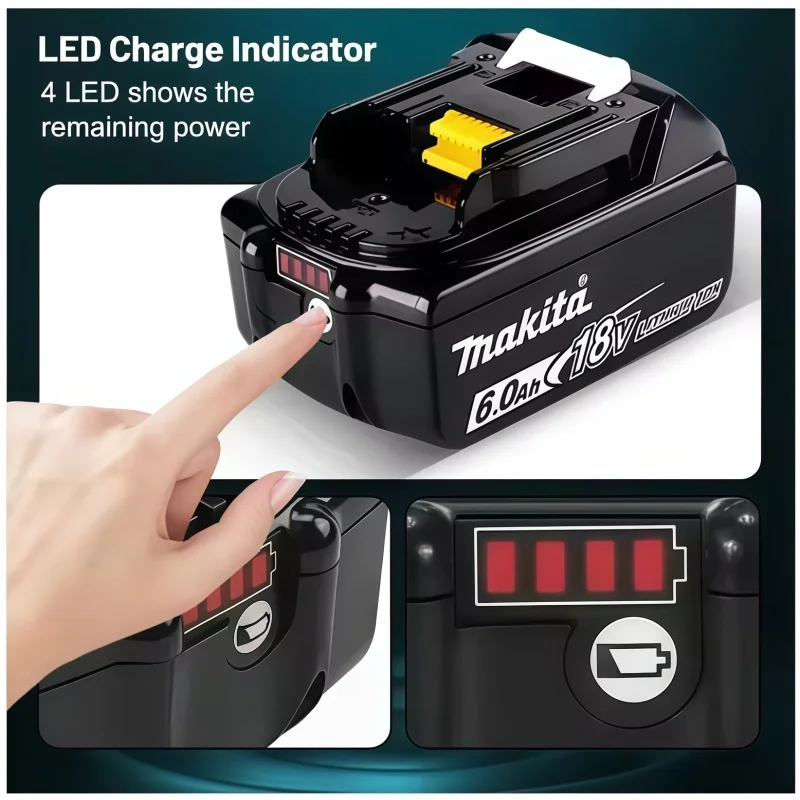2026 Authentic Makita 6.0Ah 18V Battery Hot Selling 18V Tools Battery Replaceable DHR202 DJV182 DDF487 DTW700 DGA404 DTD173 - view 3