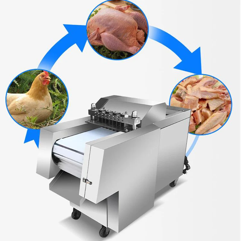 Ribs Frozen Meat Chicken Leg Cutter Machine Commercial Pork Chop Cutting Machine Steak Cube Chicken Thighs Cutting Machine