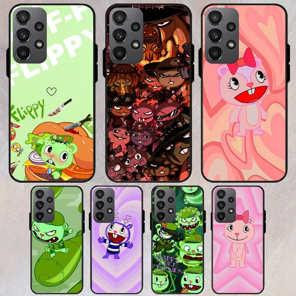 Cute Cartoon Happy tree friends Phone Case For Samsung Galaxy S22 S23 S24 S30 Note 20 10 Plus Lite FE ULTRA Shell