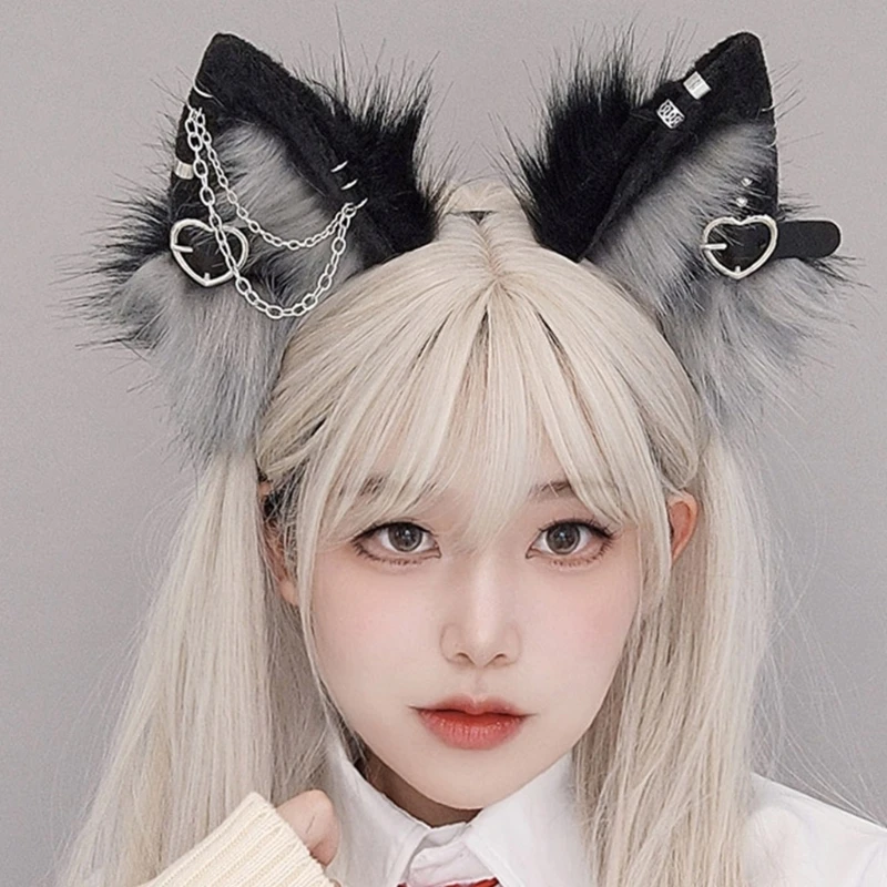 Cute Cat Ears Cosplay Hair Hoop com Dangle para Mulheres, Headband para Adolescentes, Carnavais Hairband, Transmissão ao Vivo, Jóias