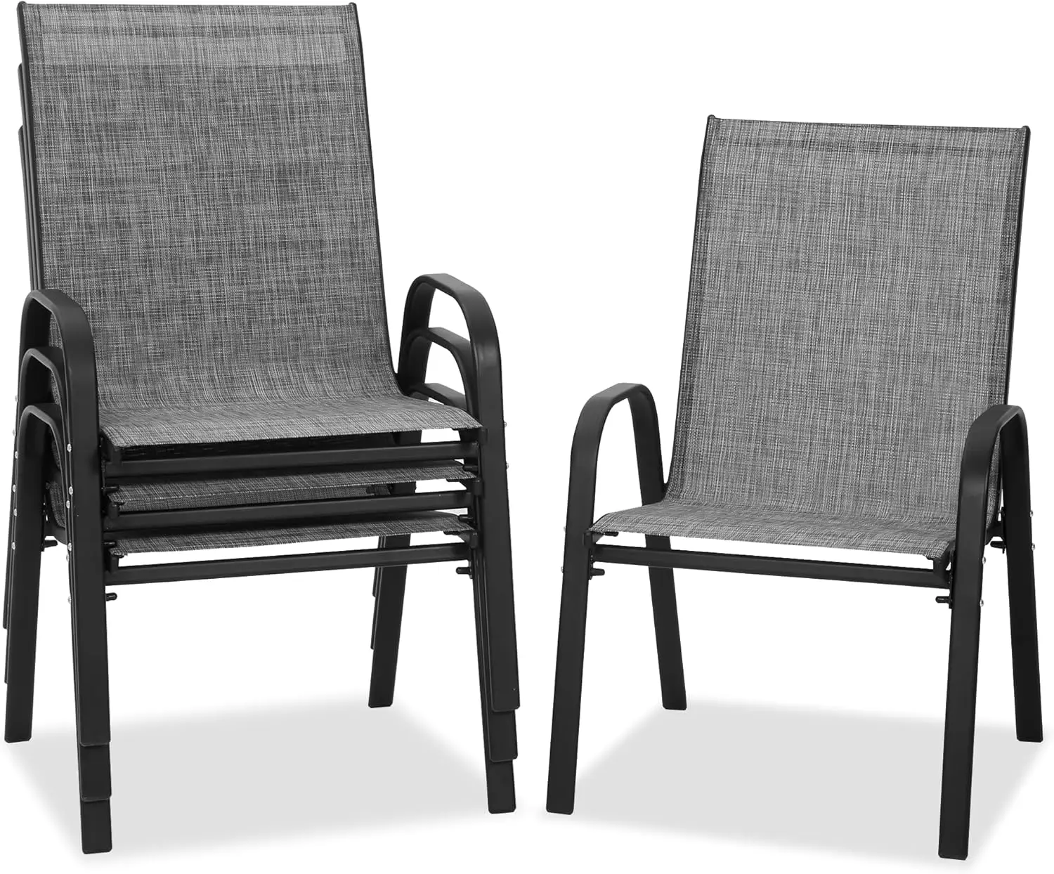 Chairs Set of 4, Outdoor Dining Chairs for All Weather, Lightweight Outdoor Chair Sets with Armrests, 300Lbs Capacity, for Backy