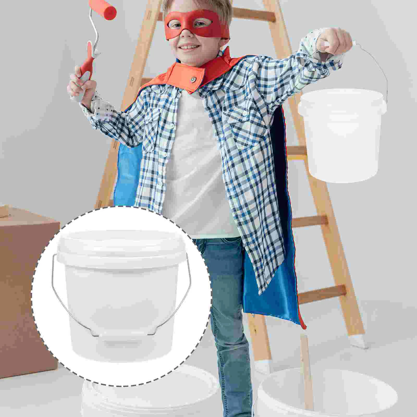 

Airtight 5l Bucket with Lid Plastic Barrel Heavy Duty Buckets Toy Container