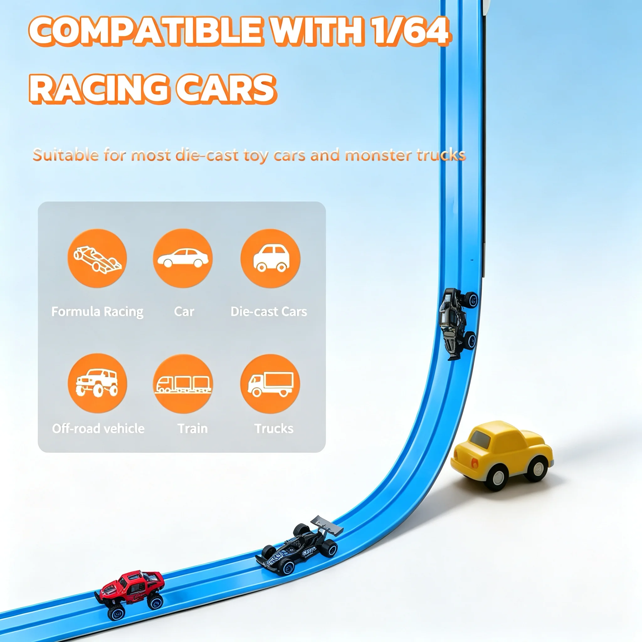Flexible 5M Bendable Track Set Off-Road Motorcycle Portable DIY Racing Rail Kids Competition Educational Toy For Boys