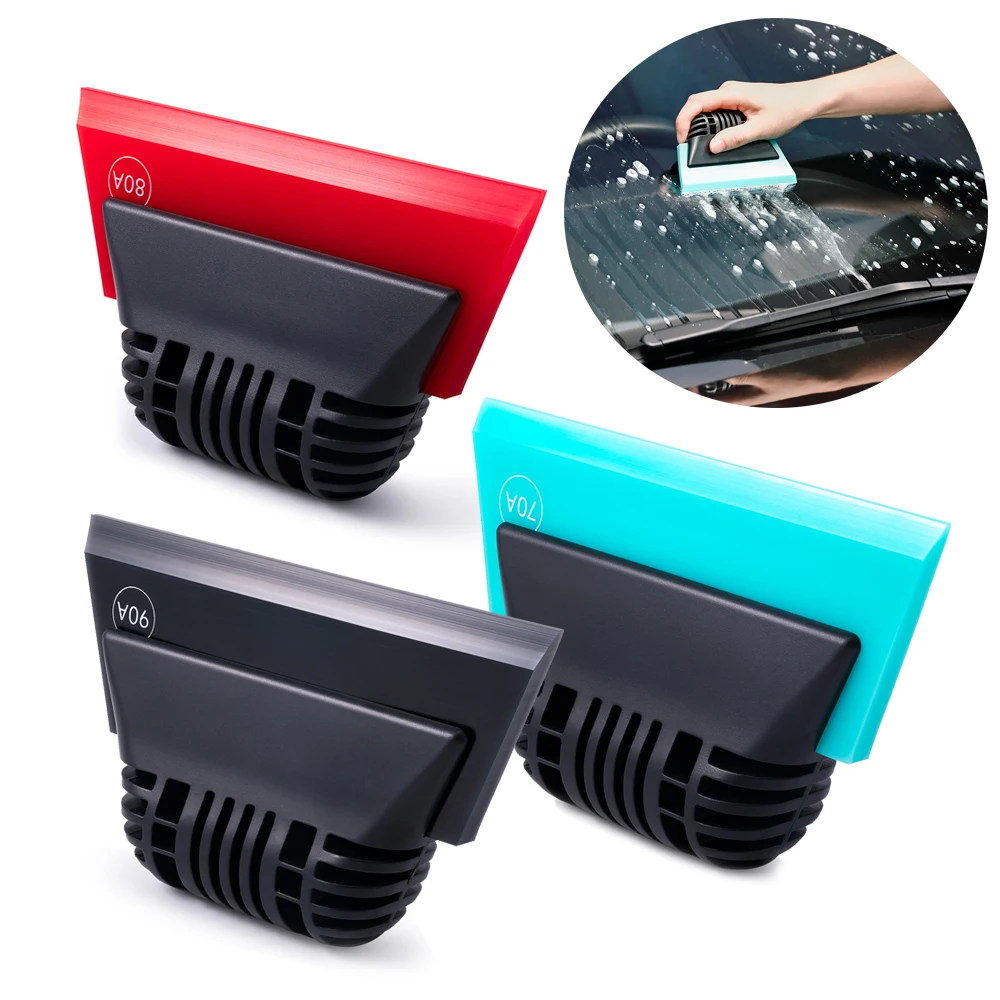 

FOSHIO Rubber Scraper Soft Blade Cleaning Squeegee Window Tint Film Vinyl Car Wrap Glass Drying Water Remove Handheld Wiper Tool