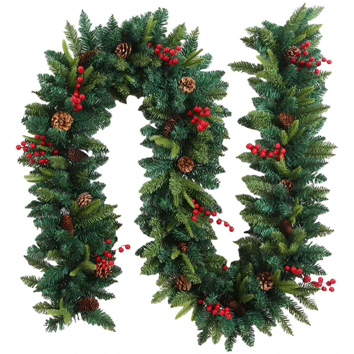 Customizable Holiday Garland Artificial 8.8 FT Green Garland High-density PVC Maintenance-free Greenery 200 Branch Tips