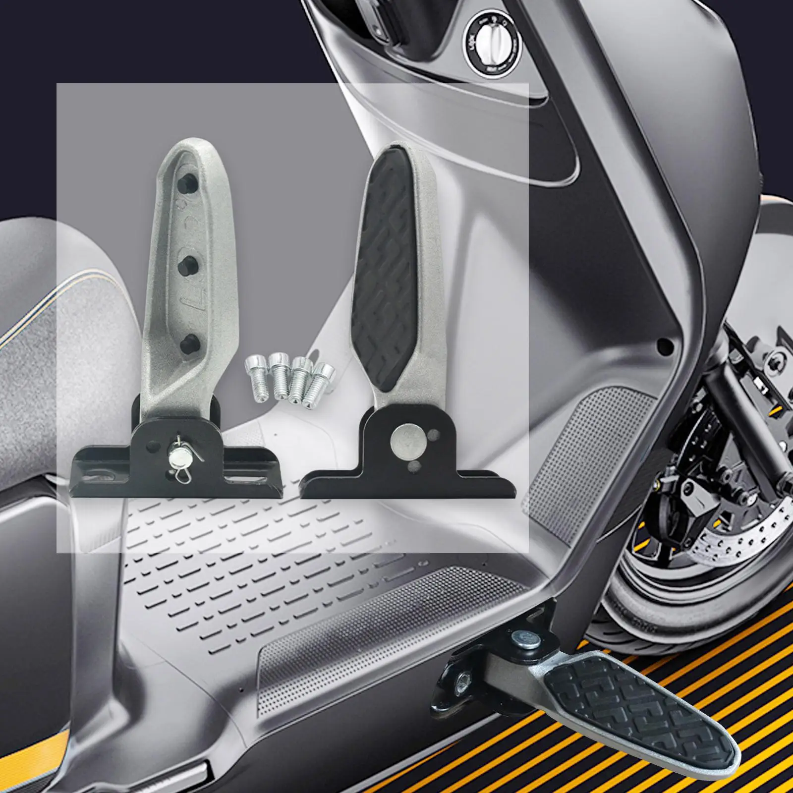 2 × أوتاد قدم خلفية للدراجة، دواسات قابلة للطي لاستبدال سهل الإعداد #4