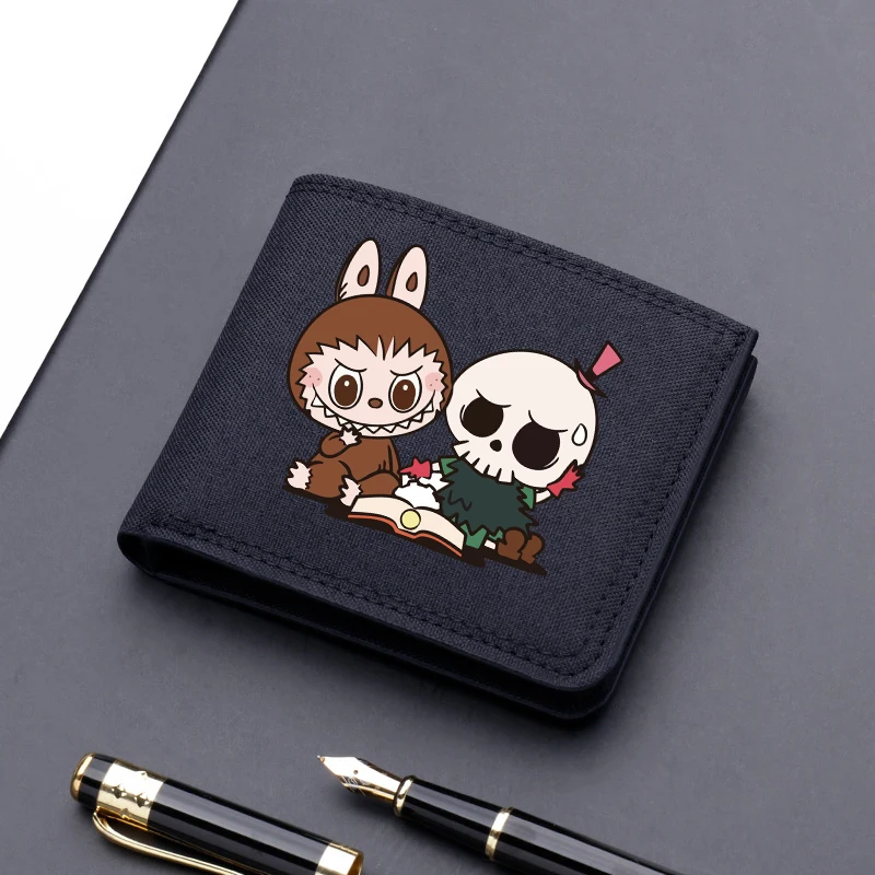 Labubu Nylon Wallets for Men Anime High-end Money Clip Bags Boys Credit Card Holder Fashion Hip Hop Coin Purse Boyfriend Gifts