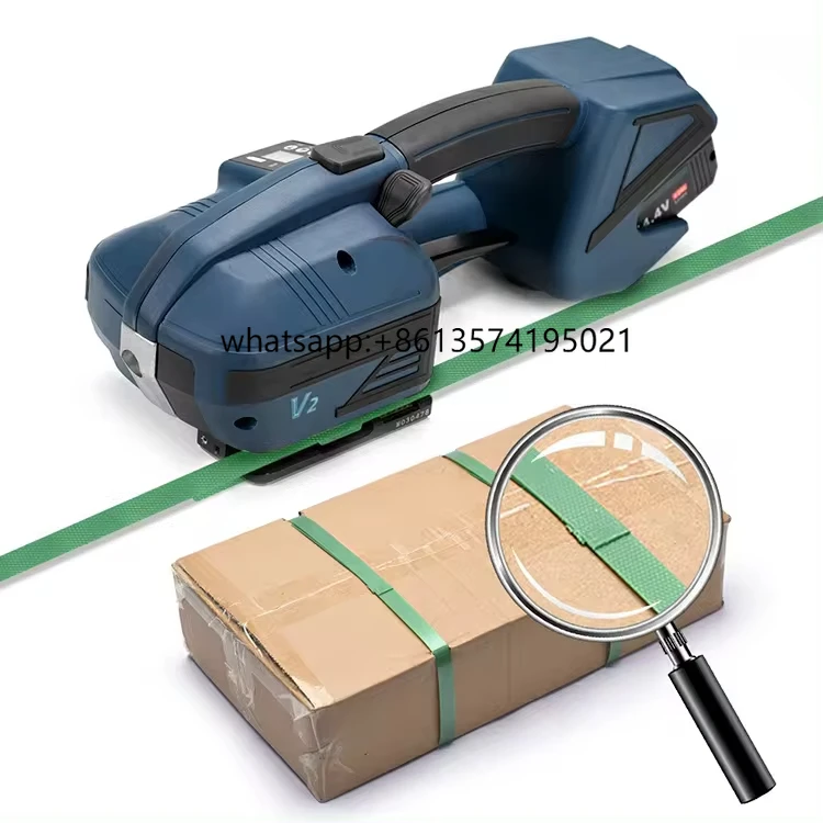 

Battery Pallet Strapper Carton Plastic Band Strapping Packing Tool Brick PP PET Bundling Tensioner Electric Strapping Machine