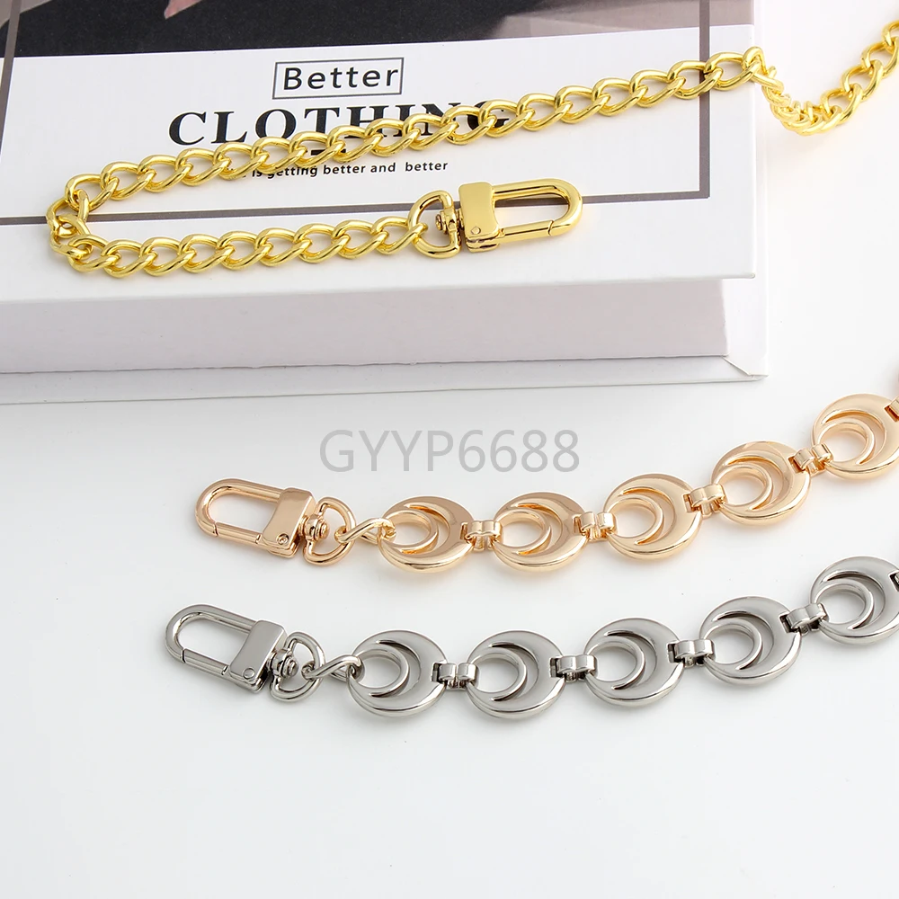 2/5/10PCS 65CM Moon Shape Metal Aluminum Bag Chains For Hand-Woven Shoulder Bags Purse Handbags Strap DIY Detachable Accessories