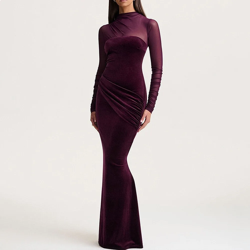 See Through Mesh Fishtail Dress Bodycon Evening Dress Jumpsuit Playsuit