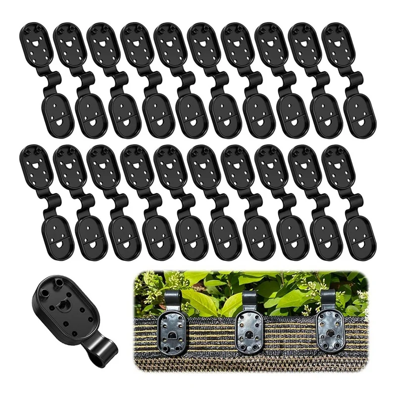 50 Piece Shade Cloth Plastic Clips Ellipse Plastic Black Clips For Sun Shade Net, Garden Netting,Anti Bird Netting