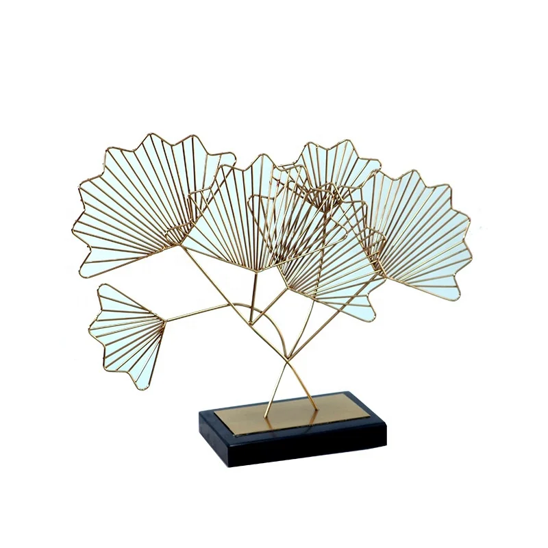 Plating Ginkgo Leaf Home Furnishings for Room Accessories Study Living Room Porch Chinese Ornaments