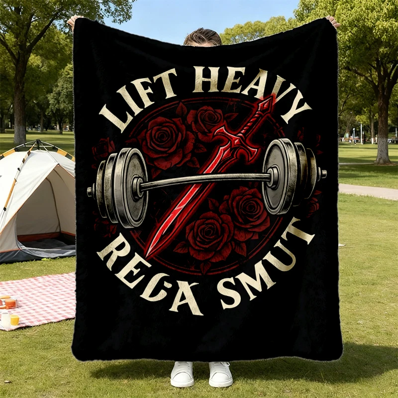 Lift Heavy Read Smut Comfort Flannel Blanket, Funny Gym Book Lover Flannel Throw, Romance Reader Workout Cozy Blanket