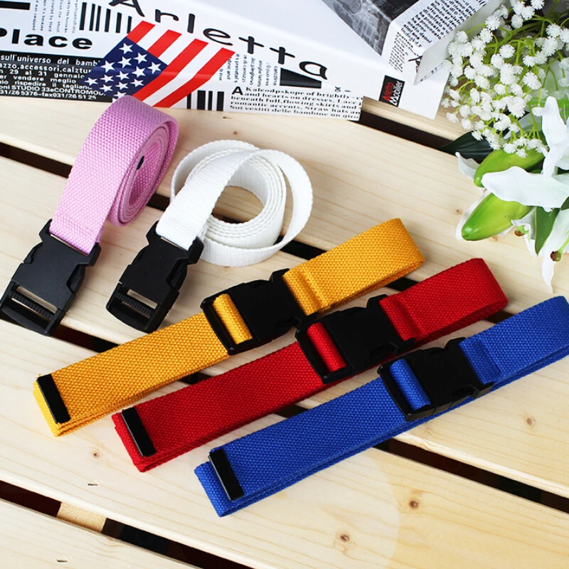 116cm Adjustable Canvas Belt for Women Casual Female Waist Belts with Buckle Harajuku Solid Color Long Belts ceinture femme