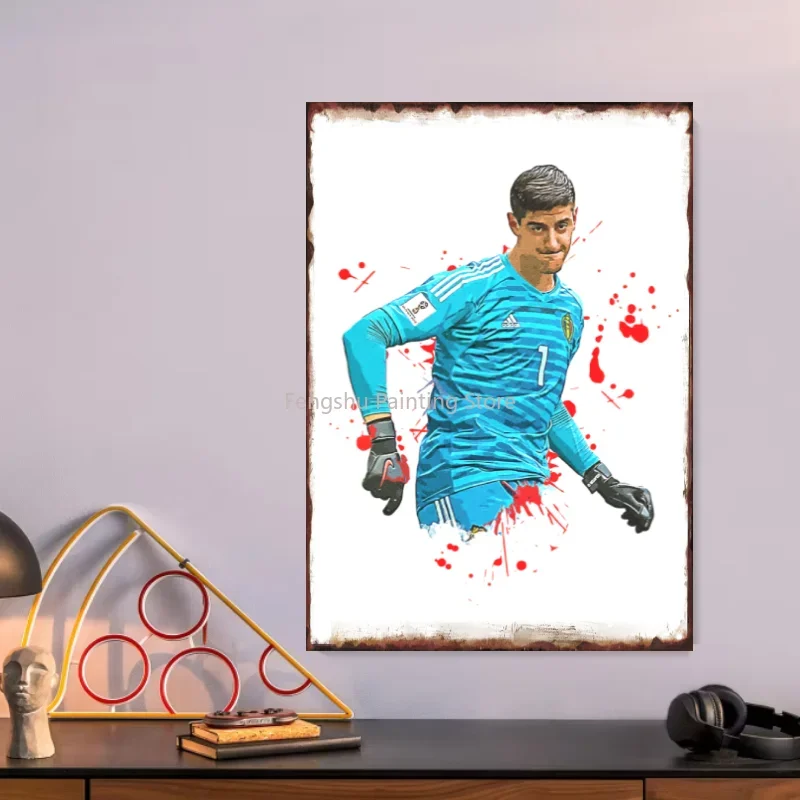 Thibaut Courtois profession football Vintage Poster Wall Mural Art Painting Metal Tin Sign Decor Retro Living Room motorcycl