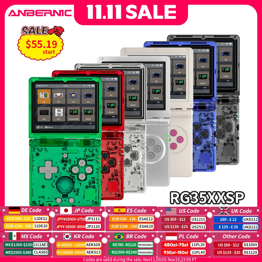 ANBERNIC RG35XXSP Ретро флип-ручная игровая консоль 3,5 "IPS экран Linux H700 видеоигровой плеер поддержка потоковой передачи WIFI Bluetooth